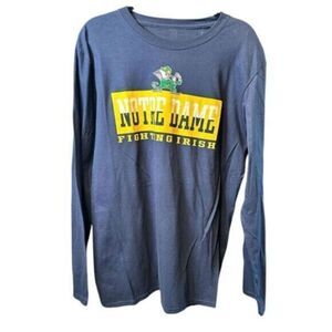 NWT Captivating Blue Notre Dame Fighting Irish Graphic Long Sleeve Tee Shirt - L